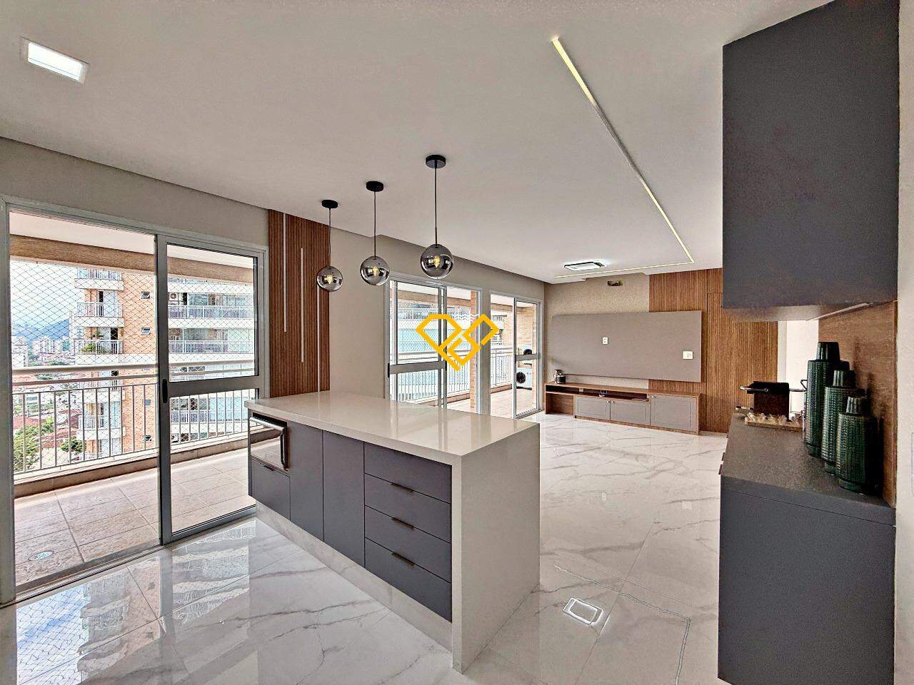 Apartamento à venda no Gonzaga: Sala e cozinha