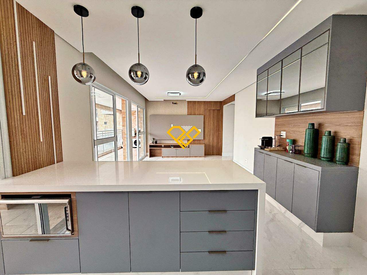 Apartamento à venda no Gonzaga: Sala e cozinha