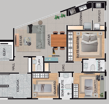 Apartamento à venda com 3 quartos, 77m² - Foto 2