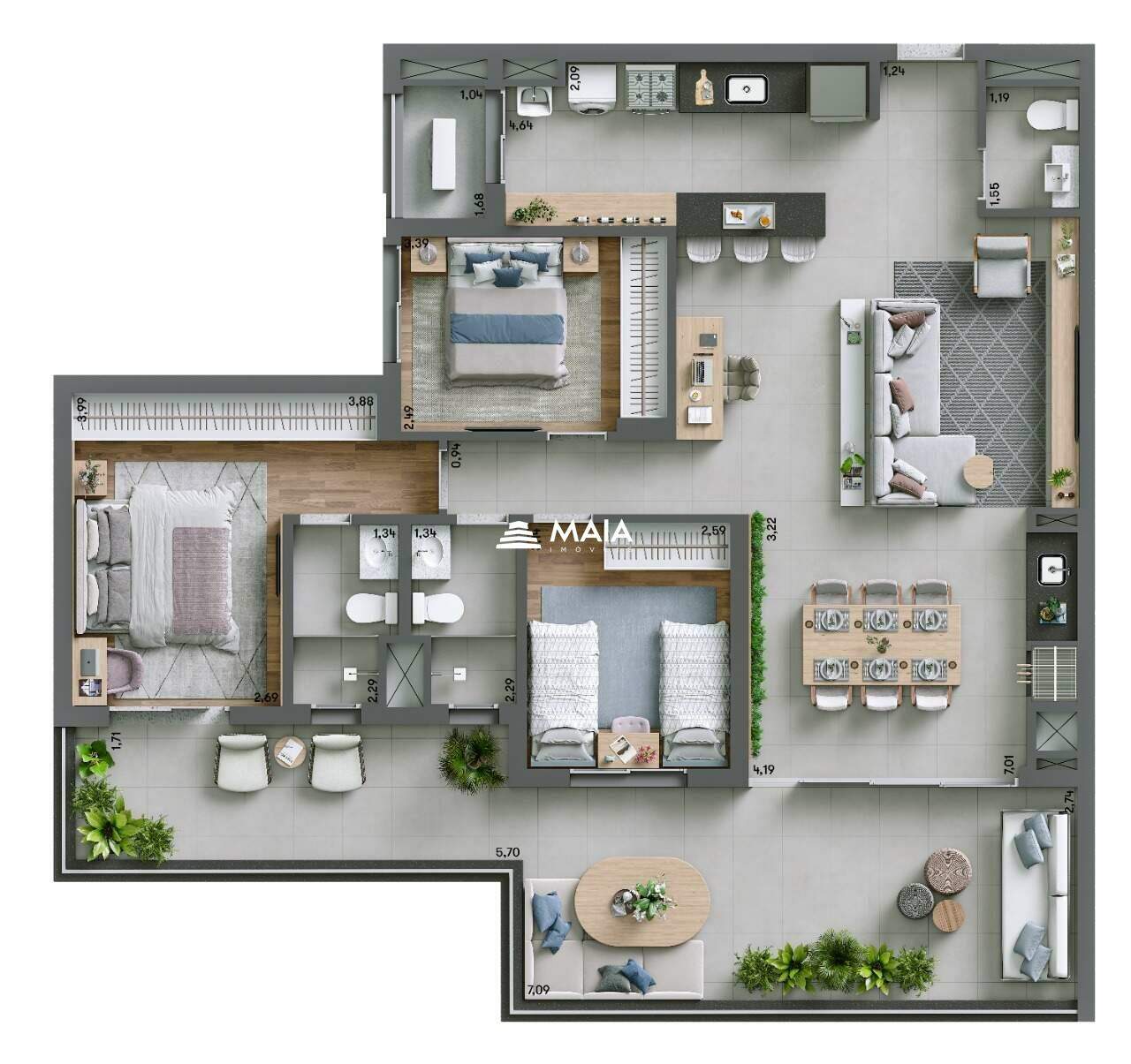 Apartamento à venda no Jardim do Lago: 