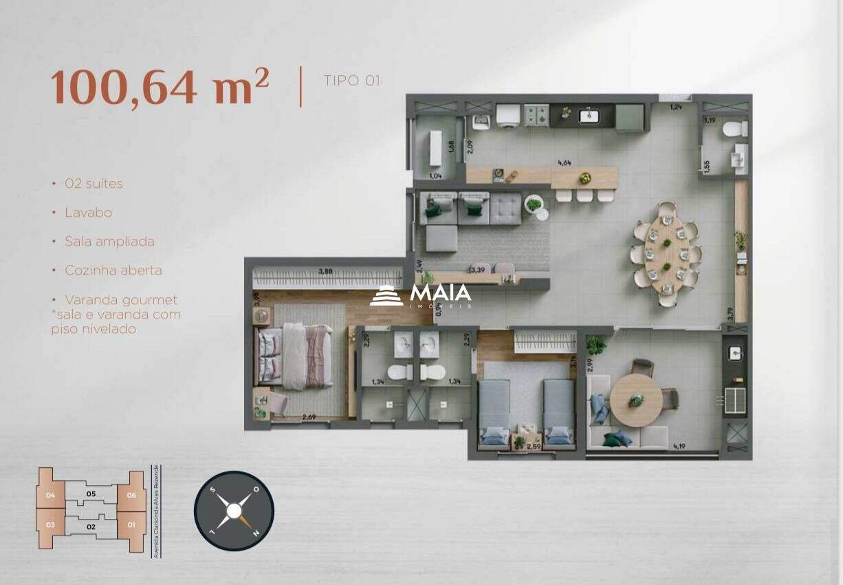 Apartamento á venda no Jardim do Lago