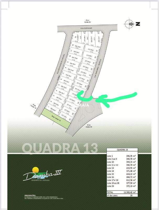 Terreno em Condomínio à venda no Damha III - Res. Uberaba: 