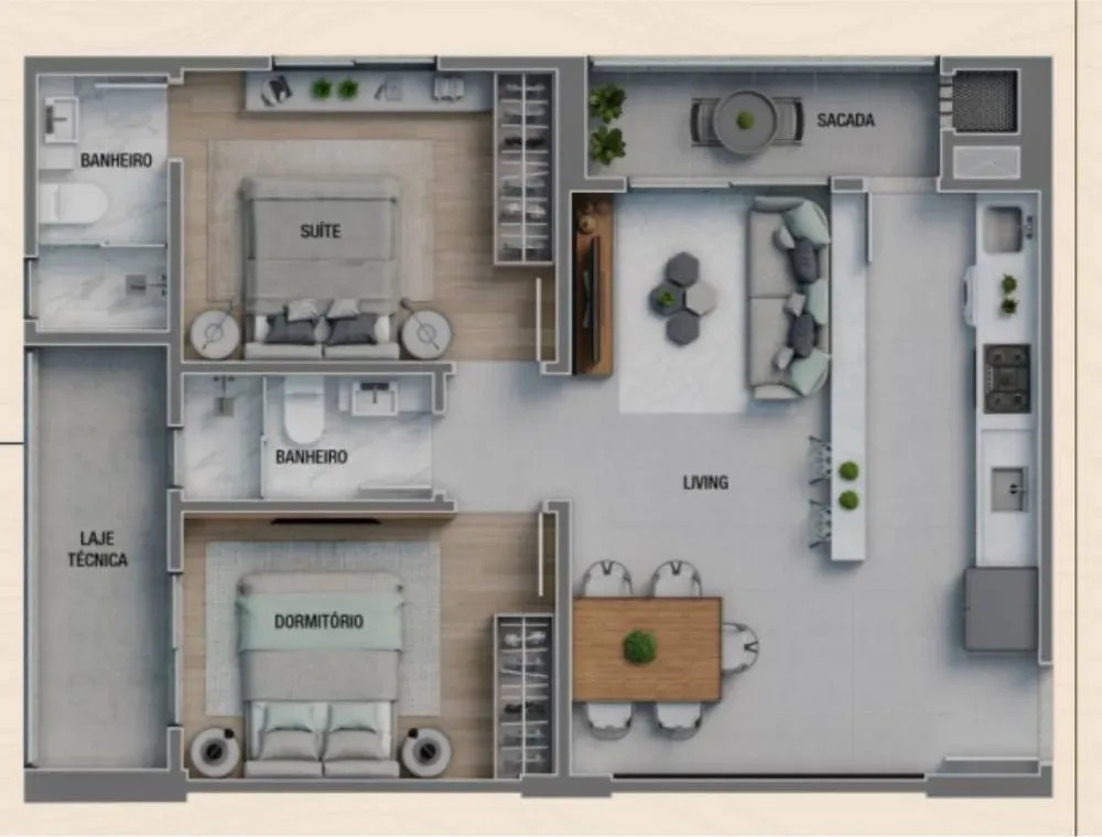 Apartamento 2 Dormitórios com Suíte em Praia Brava, Itajaí - Foto 14 de 14