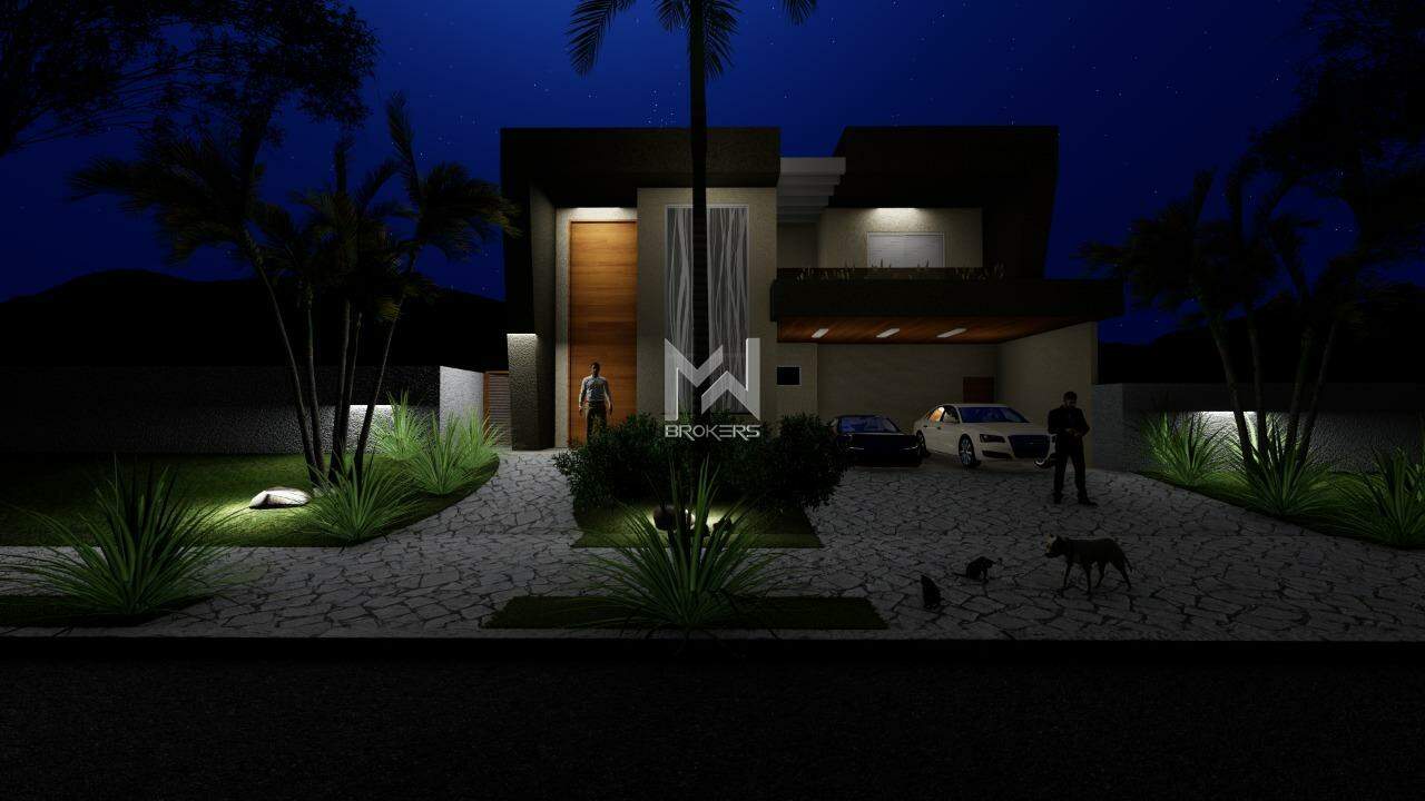 Casa em Condomínio à venda no Loteamento Parque dos Alecrins: fachada noturna
