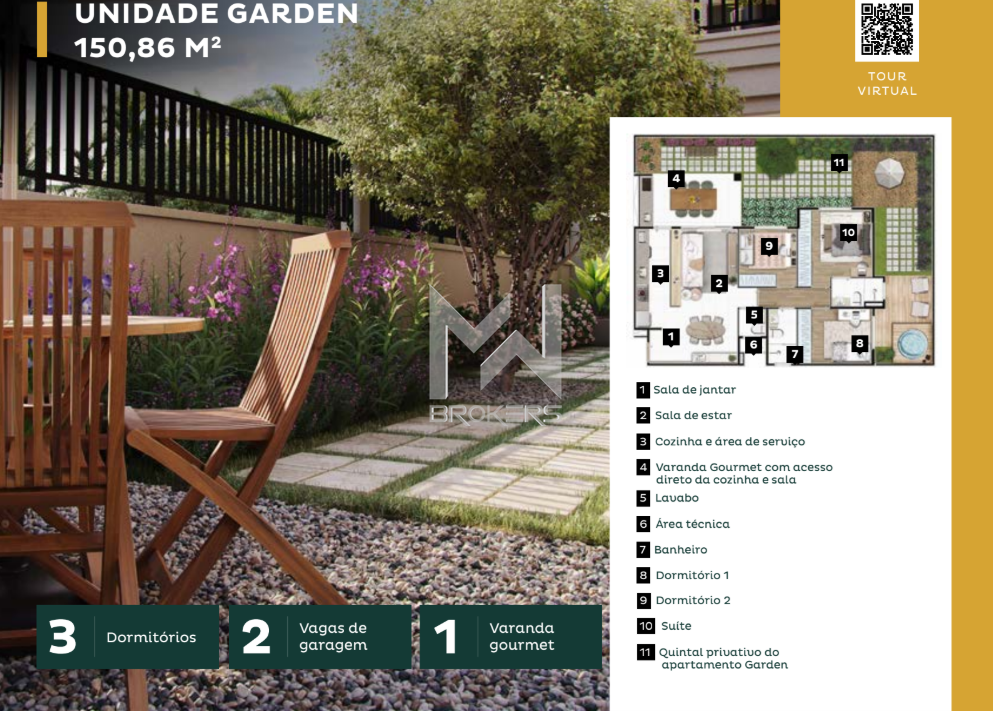 Apartamento à venda no Parque da Hípica: garden