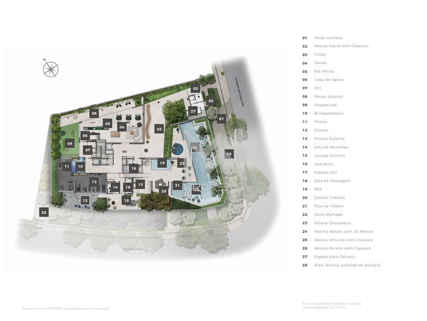 Apartamento à venda no Alto de Pinheiros: implantação