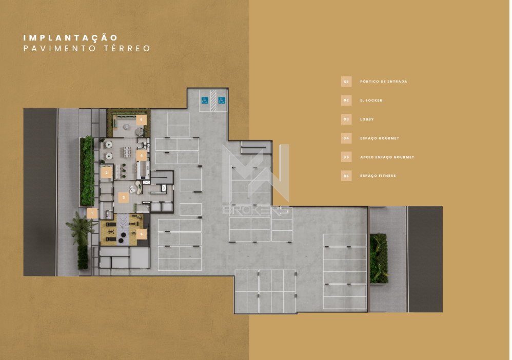 Apartamento à venda no Cambuí: planta térreo