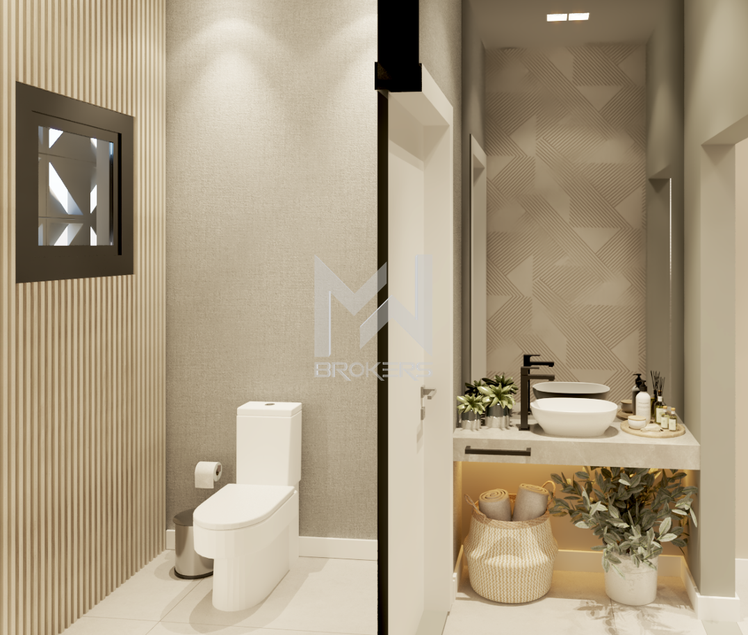 Casa em Condomínio à venda no Loteamento Residencial Arborais: lavabo