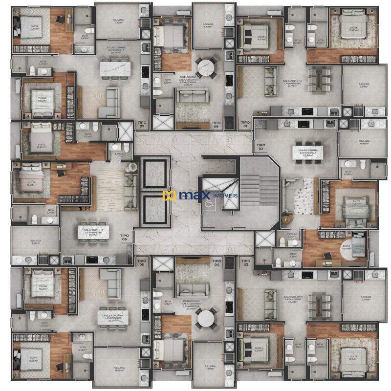 Planta apartamentos tipo