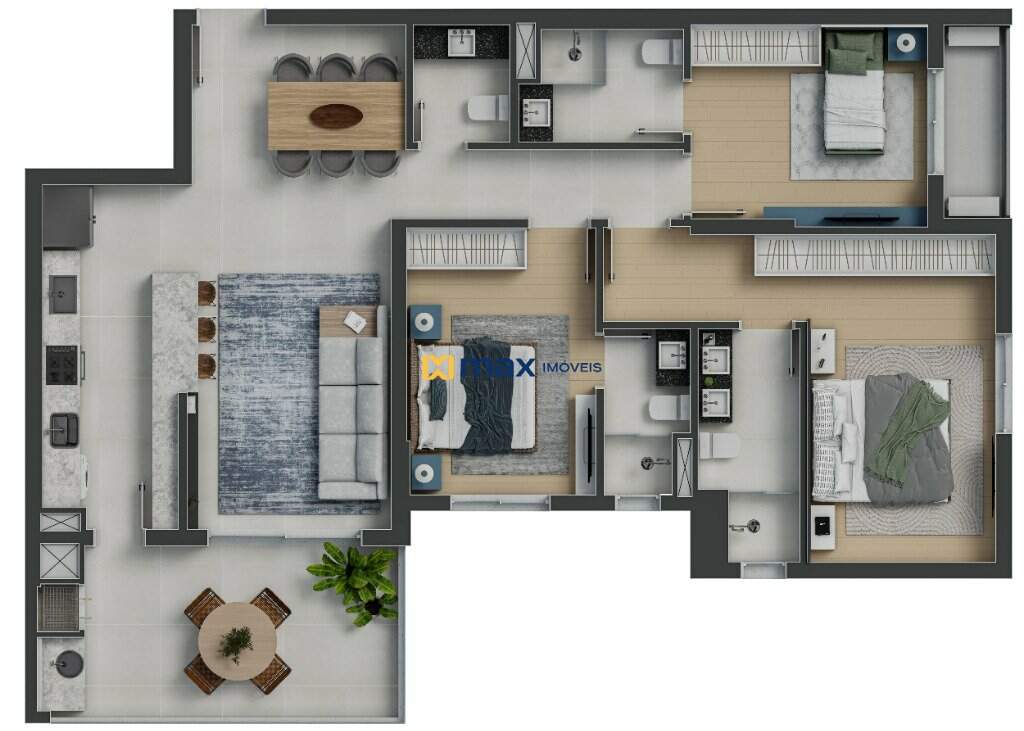 Planta 2 suítes B