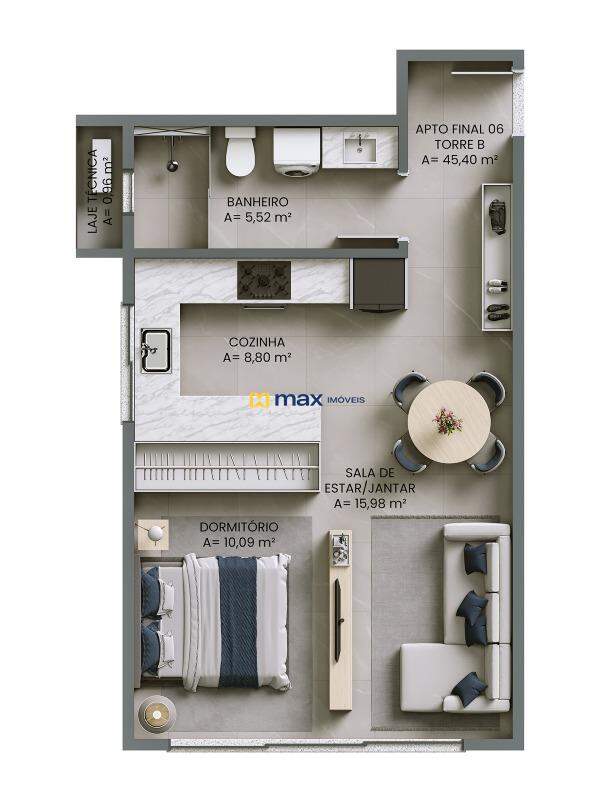 Planta apartamento tipo 6 torre B