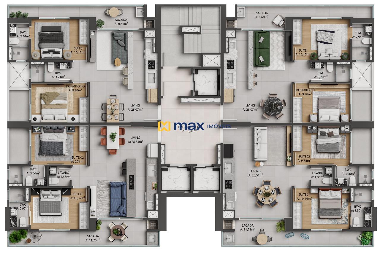 Apartamento à venda no Praia Brava: Planta