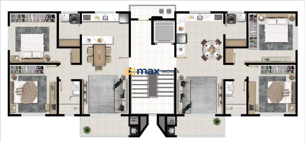 Apartamento à venda no Praia Armação do Itapocorói: Planta baixa tipo 1