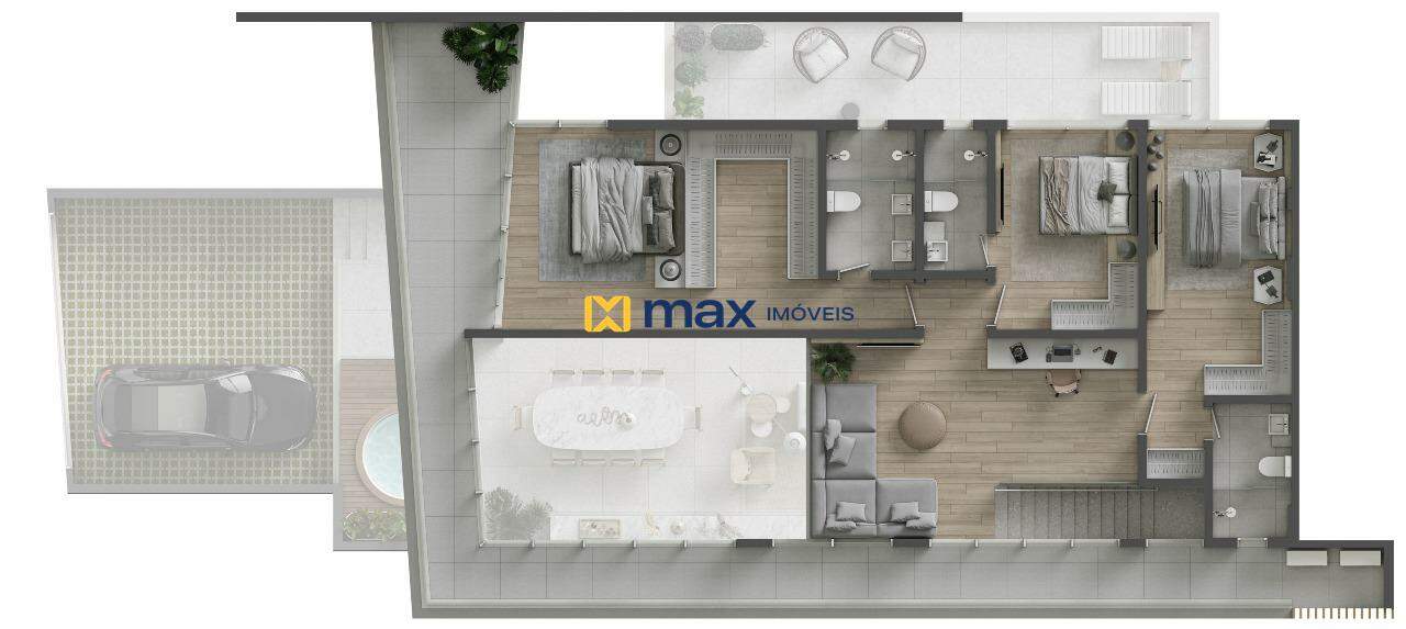 Apartamento à venda no Praia Brava: Planta duplex garden 02