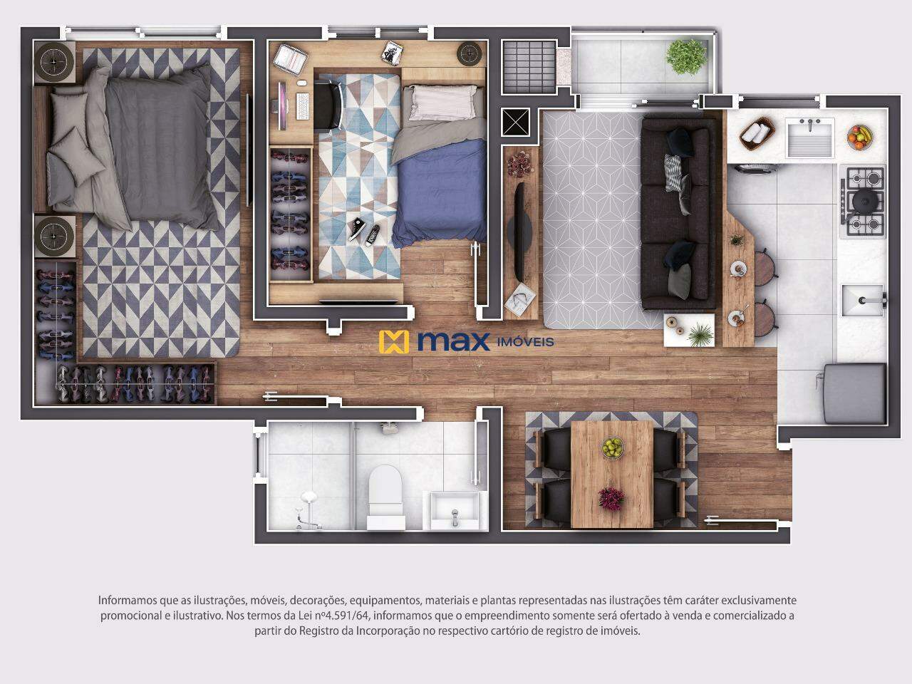 Apartamento à venda no Cordeiros: Planta apartamento