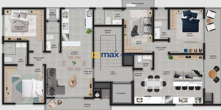 Apartamento à venda no Meia Praia: 