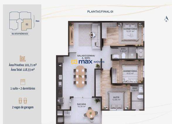 Apartamento à venda no Centro: 