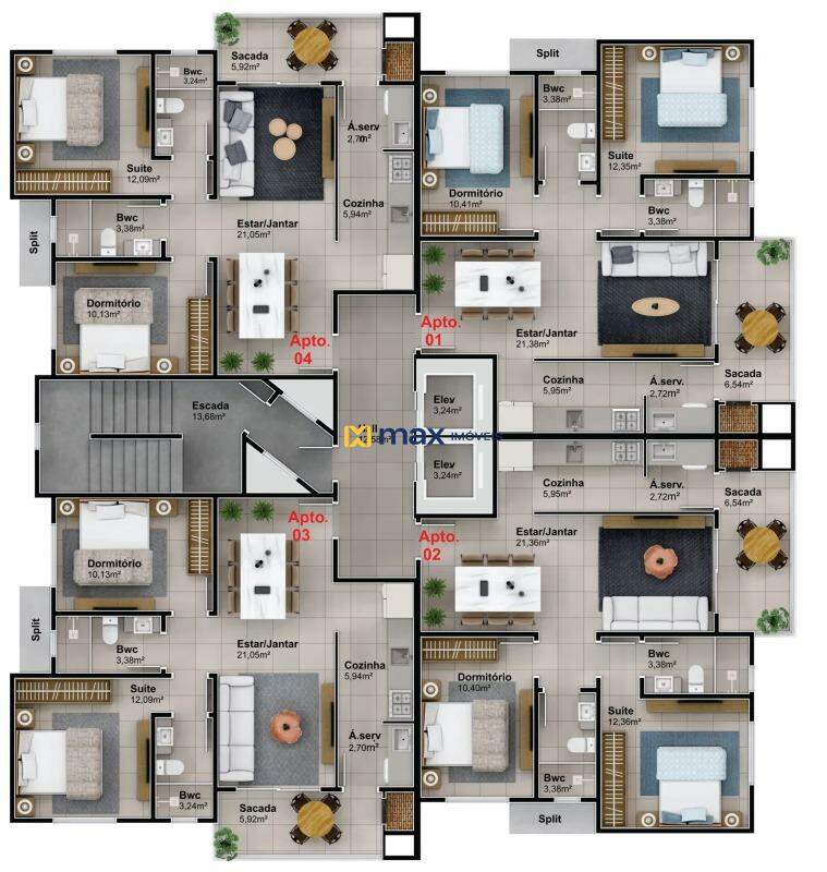 Apartamento à venda no Tabuleiro: