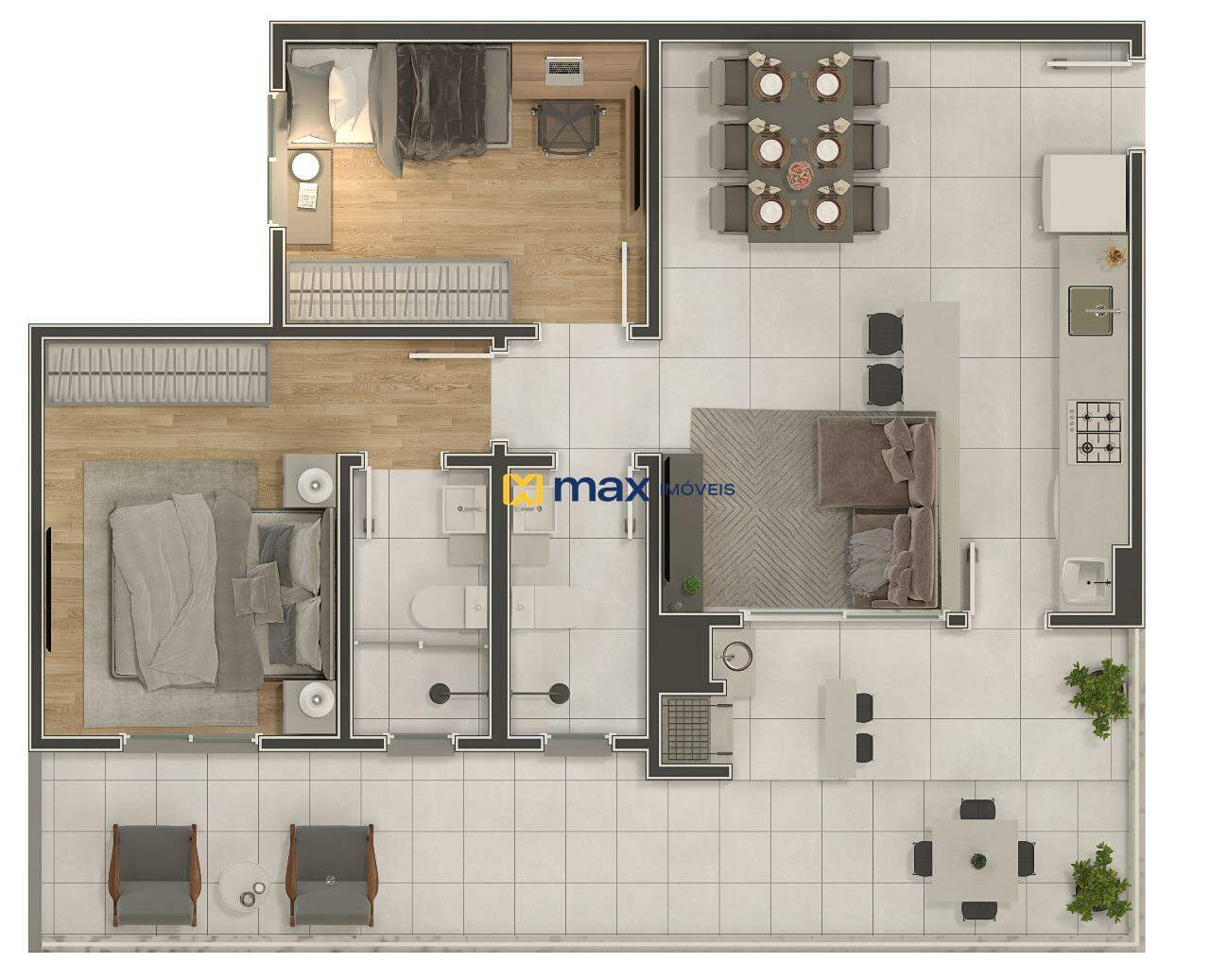 Apartamento à venda no Cordeiros: Planta