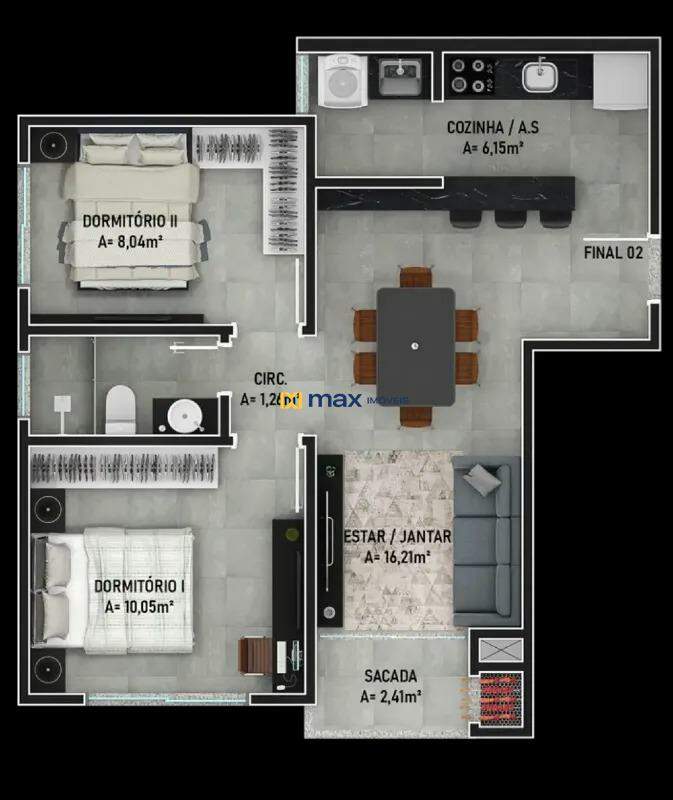 Apartamento à venda no São Vicente: Planta apartamento