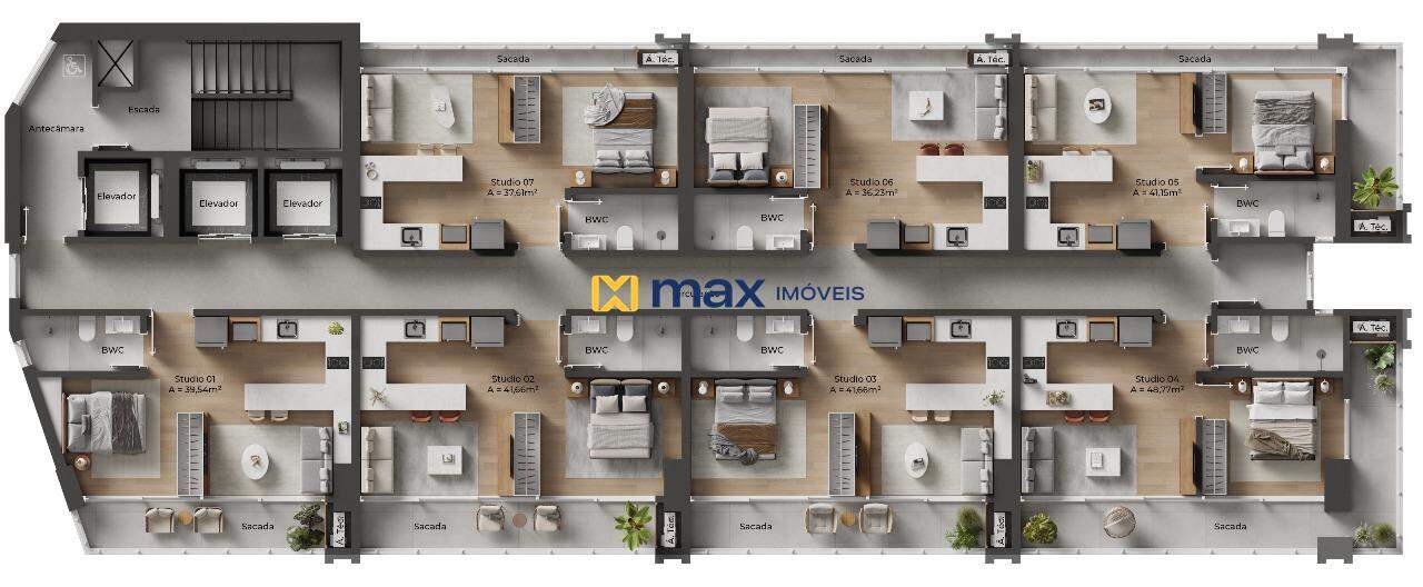 Apartamento à venda no Centro: Planta tipo 02