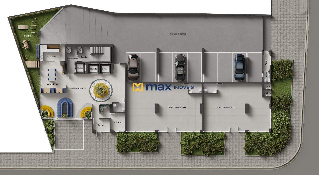 Apartamento à venda no Centro: Planta térreo