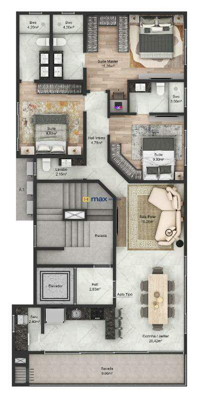 Apartamento à venda no Centro: 