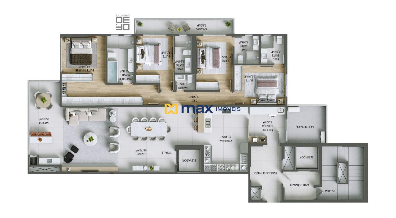 Apartamento à venda no Fazenda: Planta apartamento