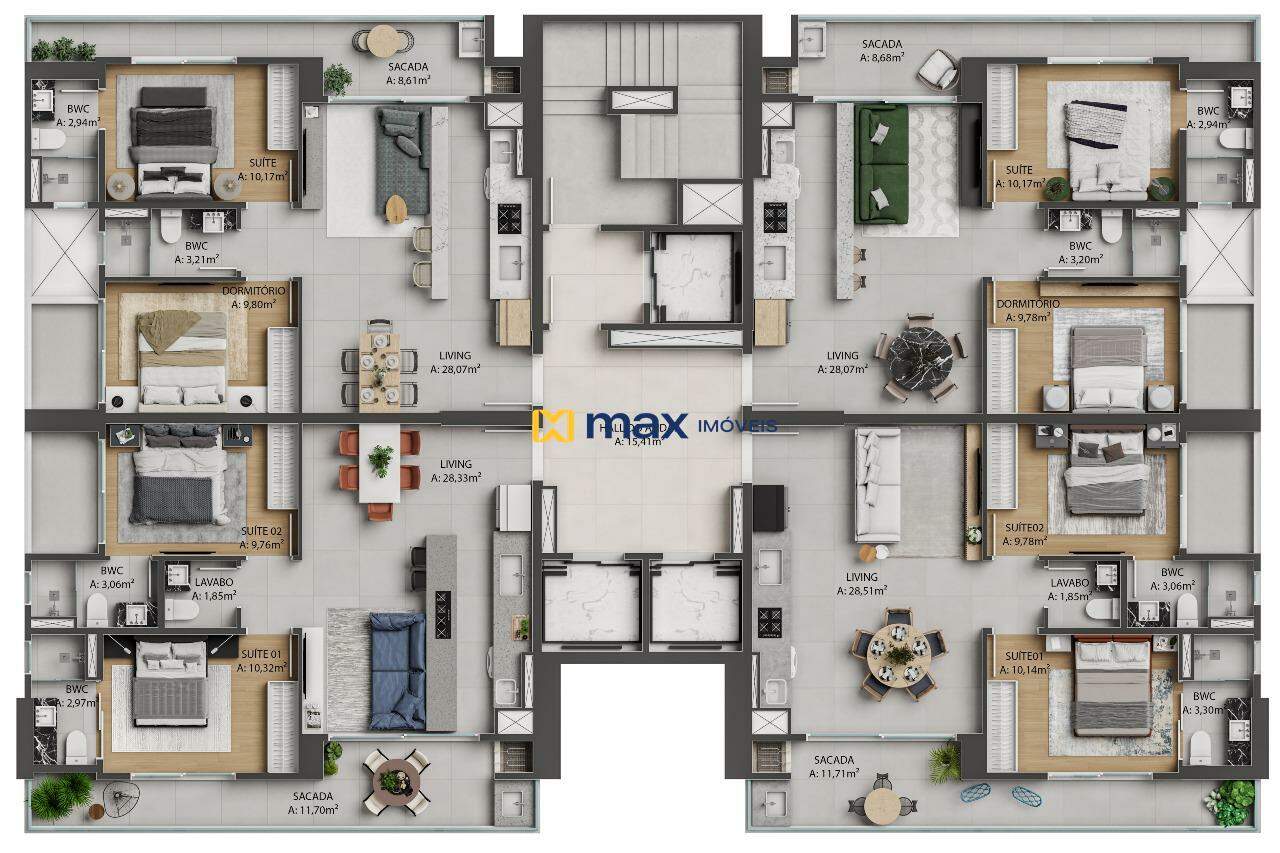 Apartamento à venda no Praia Brava: Planta