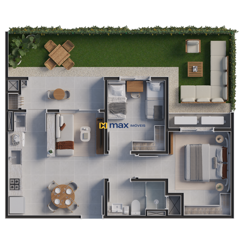 Apartamento à venda no Cordeiros: Planta tipo giardino