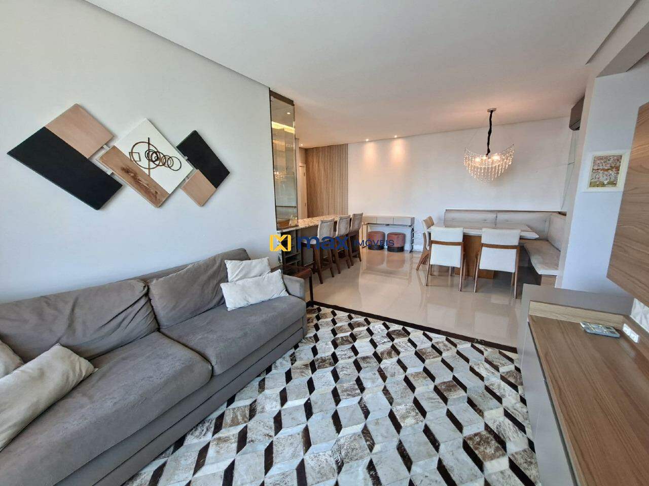 Apartamento para aluguel no Fazenda: Sala de estar/jantar e cozinha