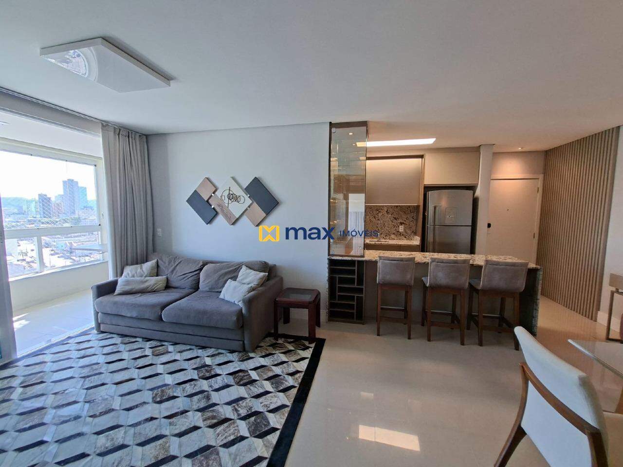 Apartamento para aluguel no Fazenda: Sala de estar/jantar e cozinha