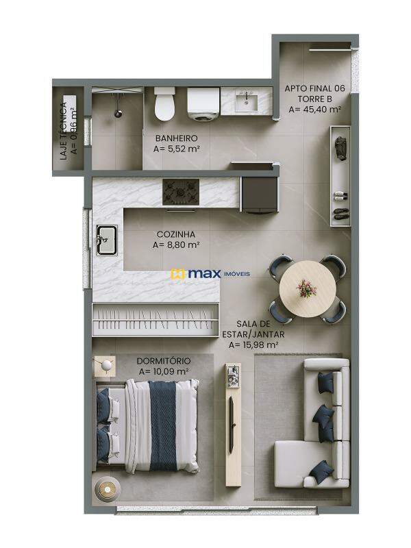 Apartamento à venda no Fazendinha: Apartamento tipo 6 torre B