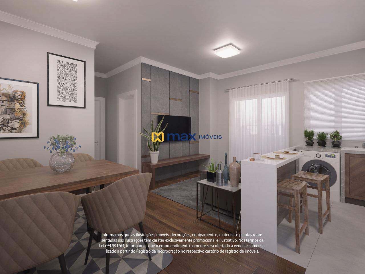 Apartamento à venda no Cordeiros: Living integrado