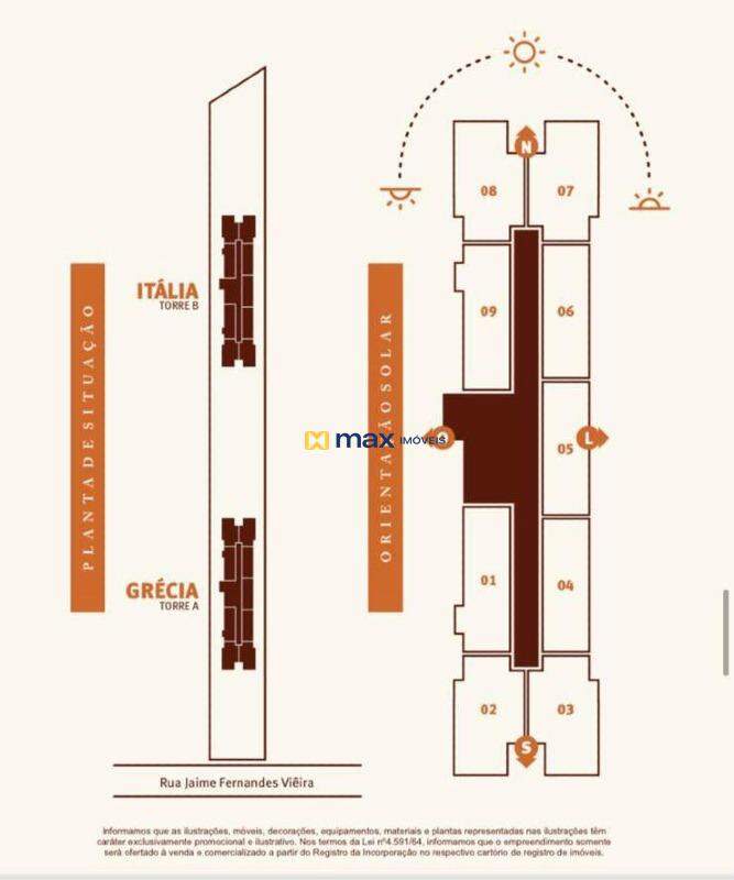 Apartamento à venda no Cordeiros: Planta de situação