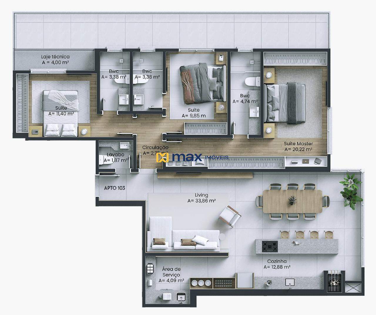 Apartamento à venda no Centro: Planta apartamento