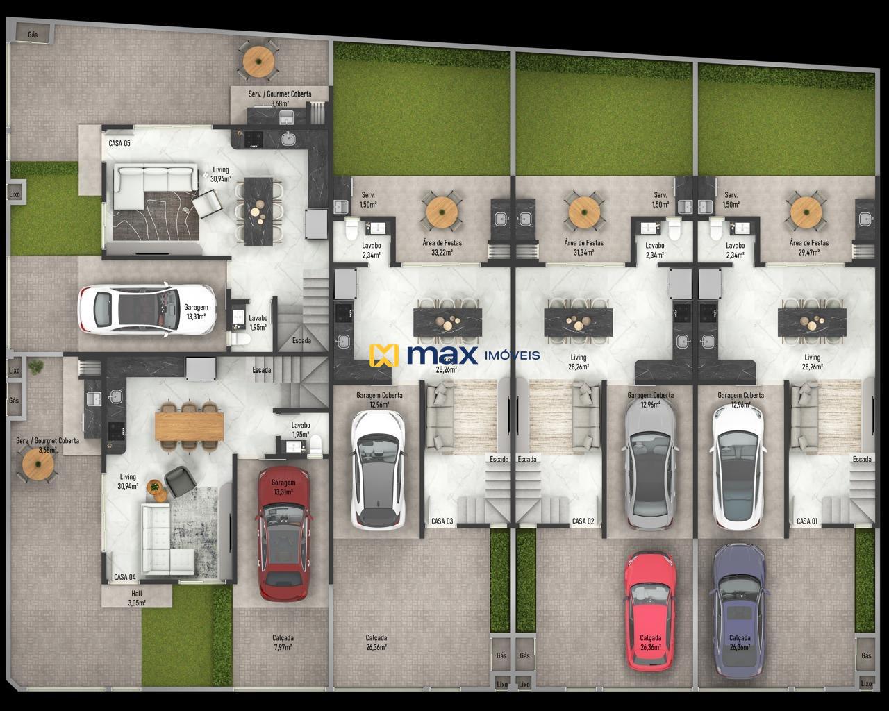 Casa à venda no São Vicente: Planta pavimento térreo