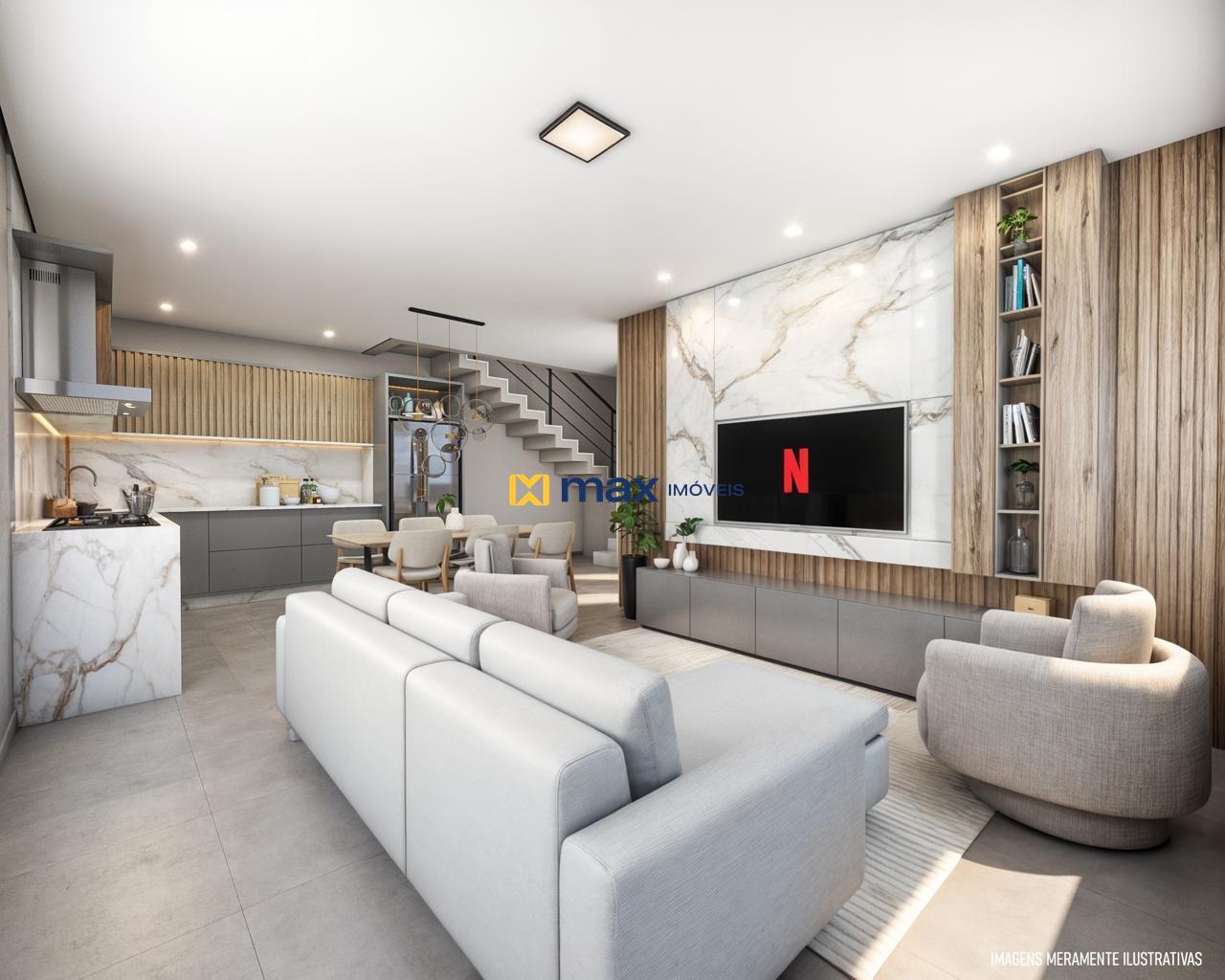 Casa à venda no São Vicente: Living integrado casa 04 e 05