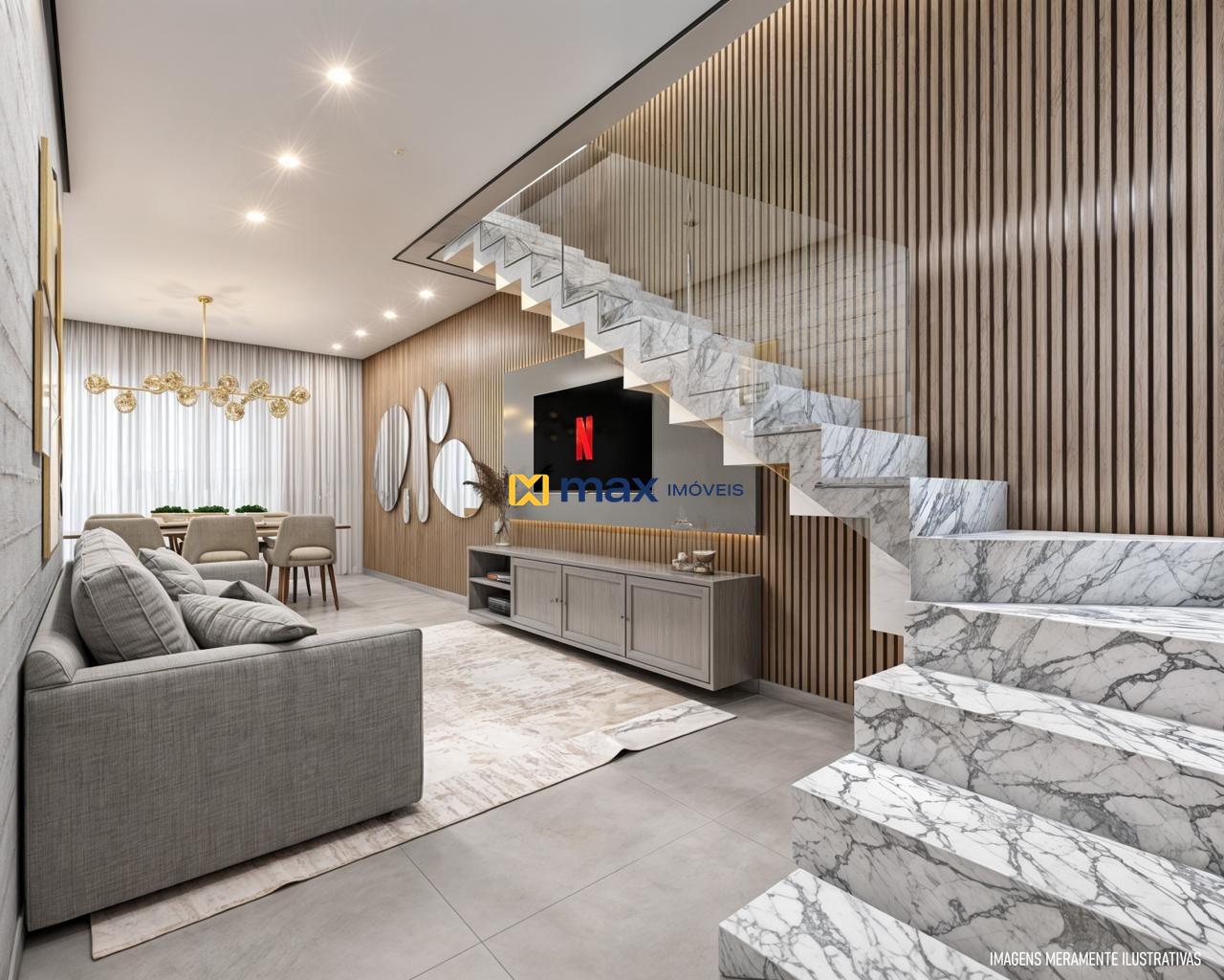 Casa à venda no São Vicente: Living integrado casa 01, 02 e 03