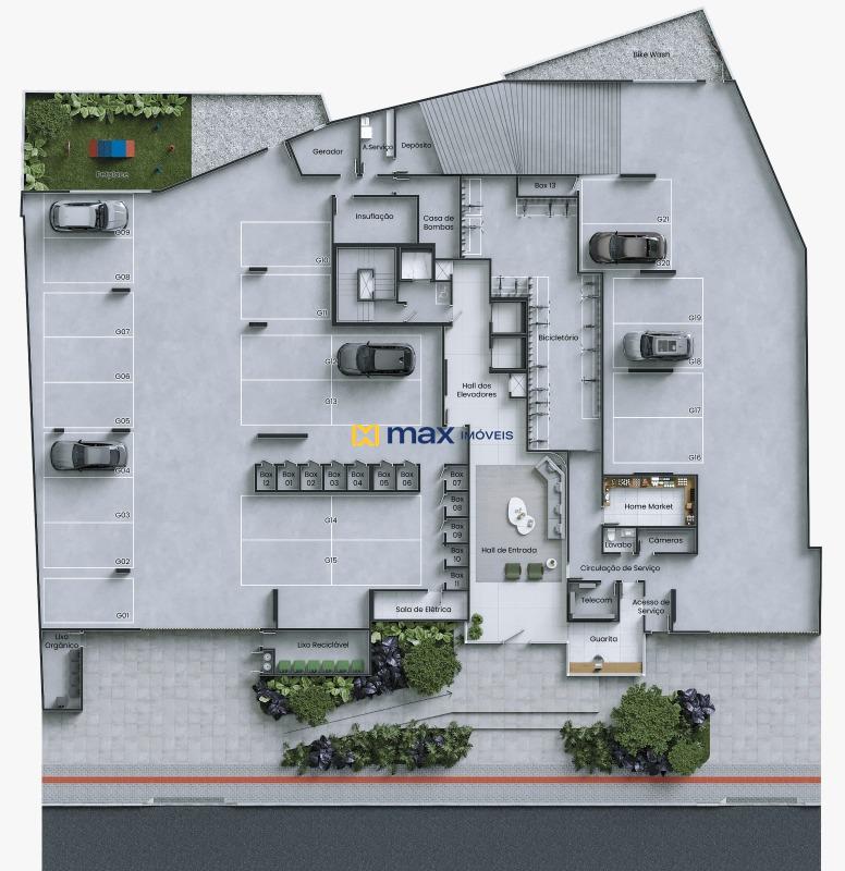 Apartamento à venda no Centro: Planta garagem
