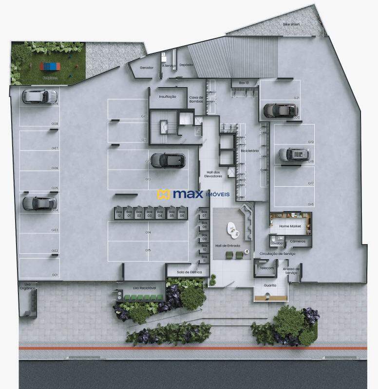 Apartamento à venda no Centro: Planta garagem