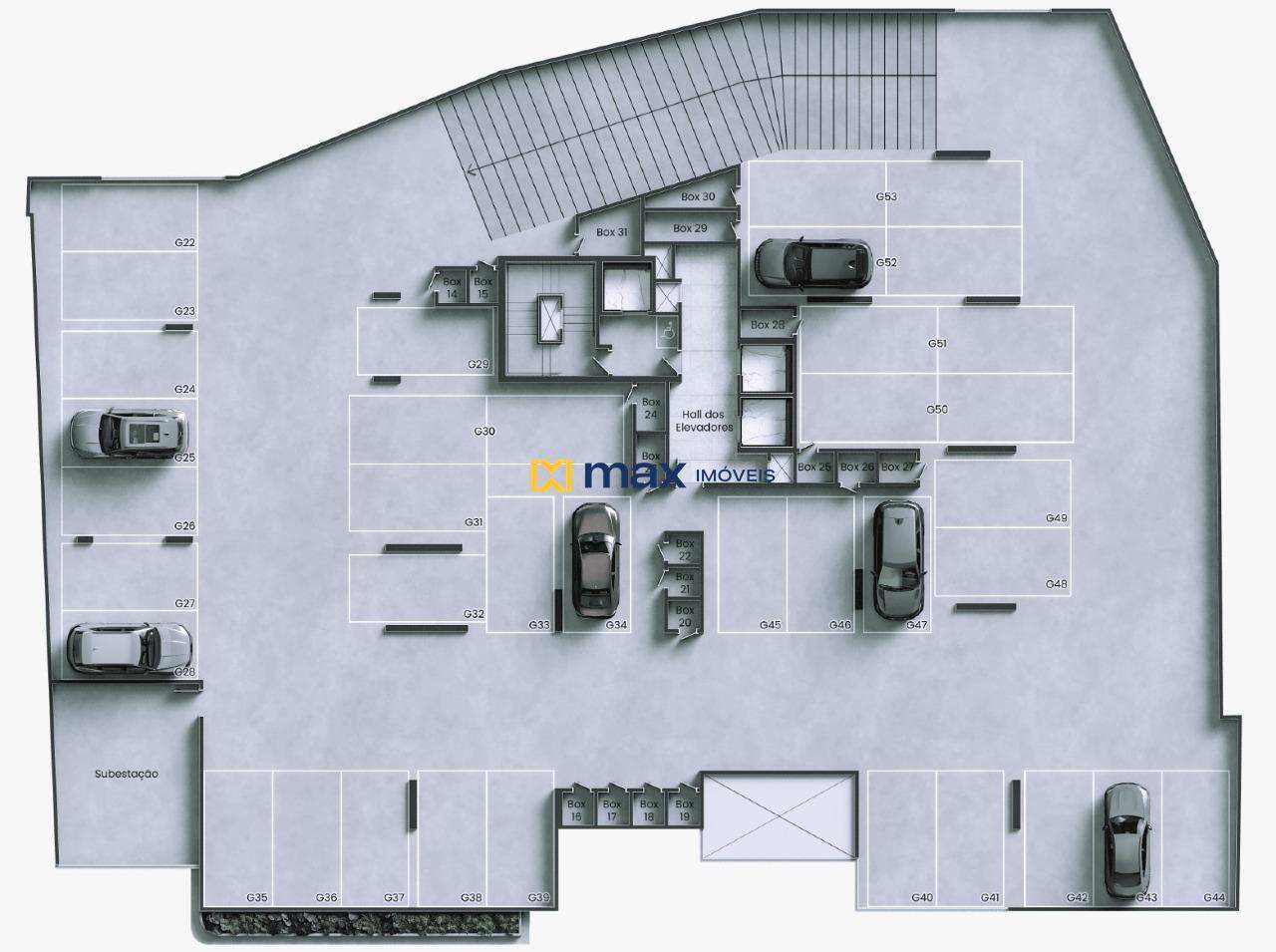 Apartamento à venda no Centro: Planta garagem