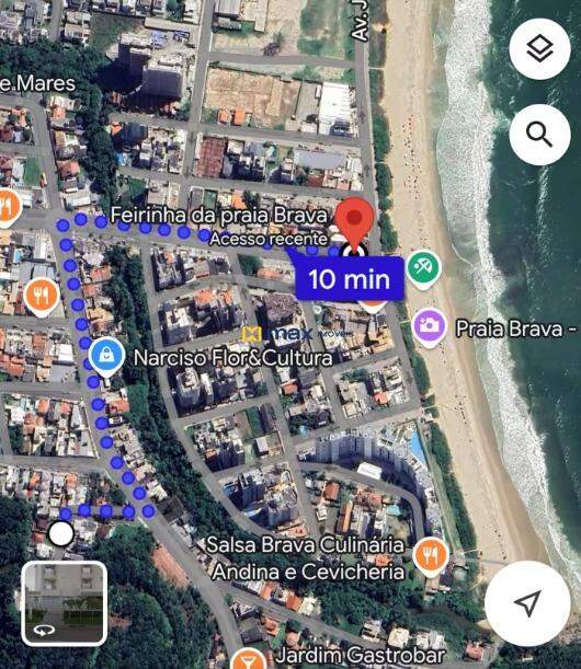 Apartamento para aluguel no Praia dos Amores: Distância entre o imóvel e a praia