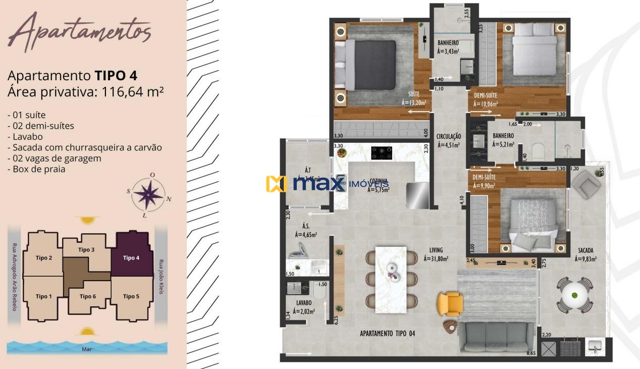 Apartamento à venda no Centro: 