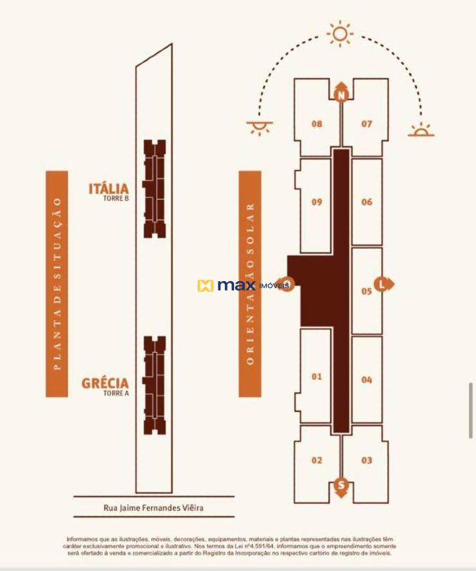 Apartamento à venda no Cordeiros: Planta de situação