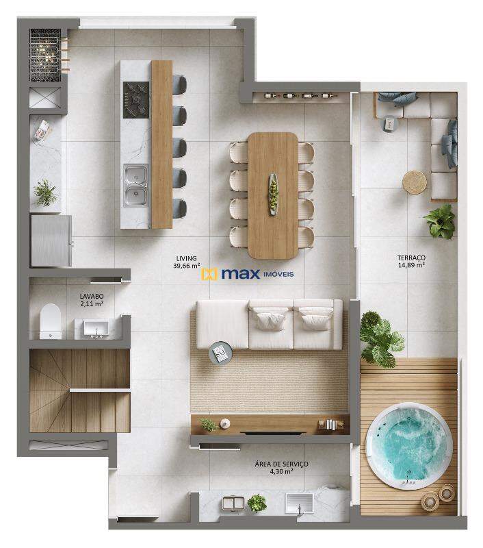Apartamento à venda no Vila Operária: Planta duplex tipo 02