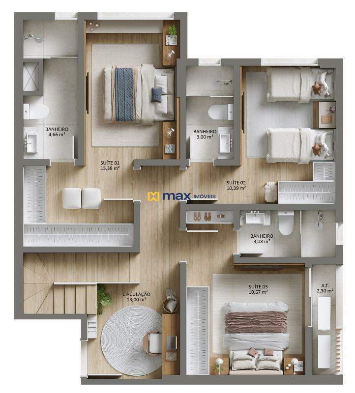 Apartamento à venda no Vila Operária: Planta duplex tipo 02