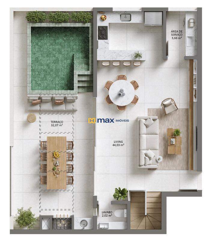 Apartamento à venda no Vila Operária: Planta duplex tipo 01