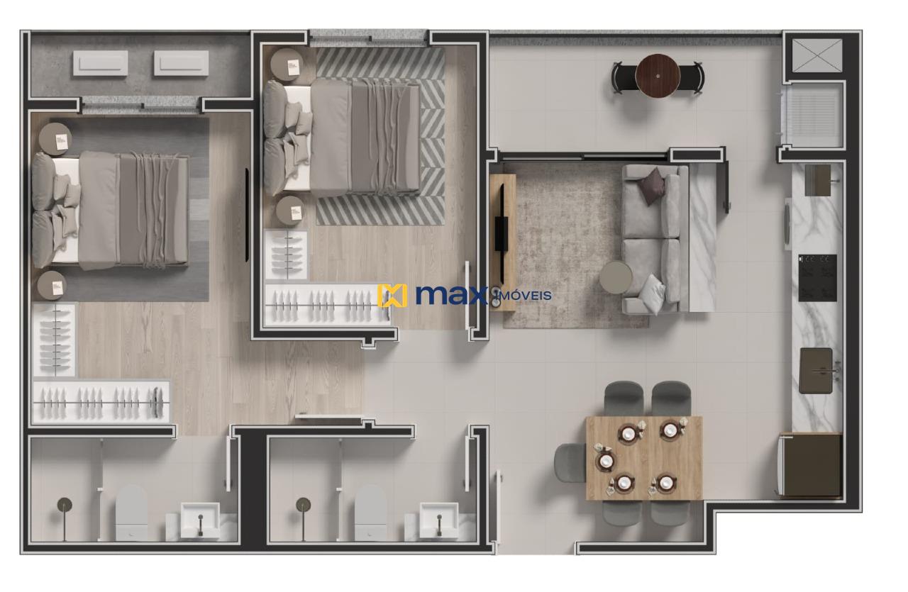 Apartamento à venda no Cordeiros: Planta apartamento tipo 01 e 08