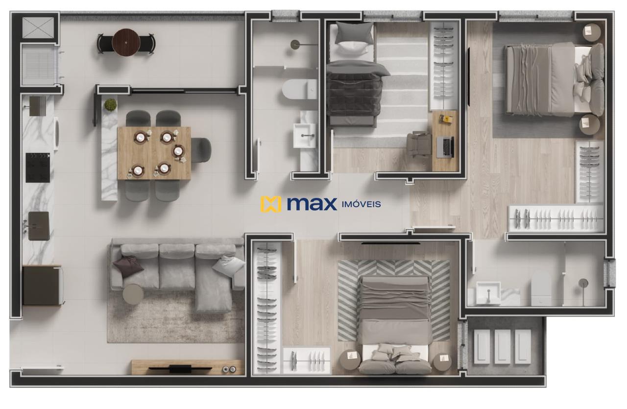 Apartamento à venda no Cordeiros: Planta apartamento tipo 02,03,06 e 07Planta apartamento tipo 04 e 05